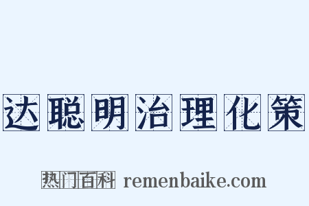 达聪明治理化策是什么意思的图片
